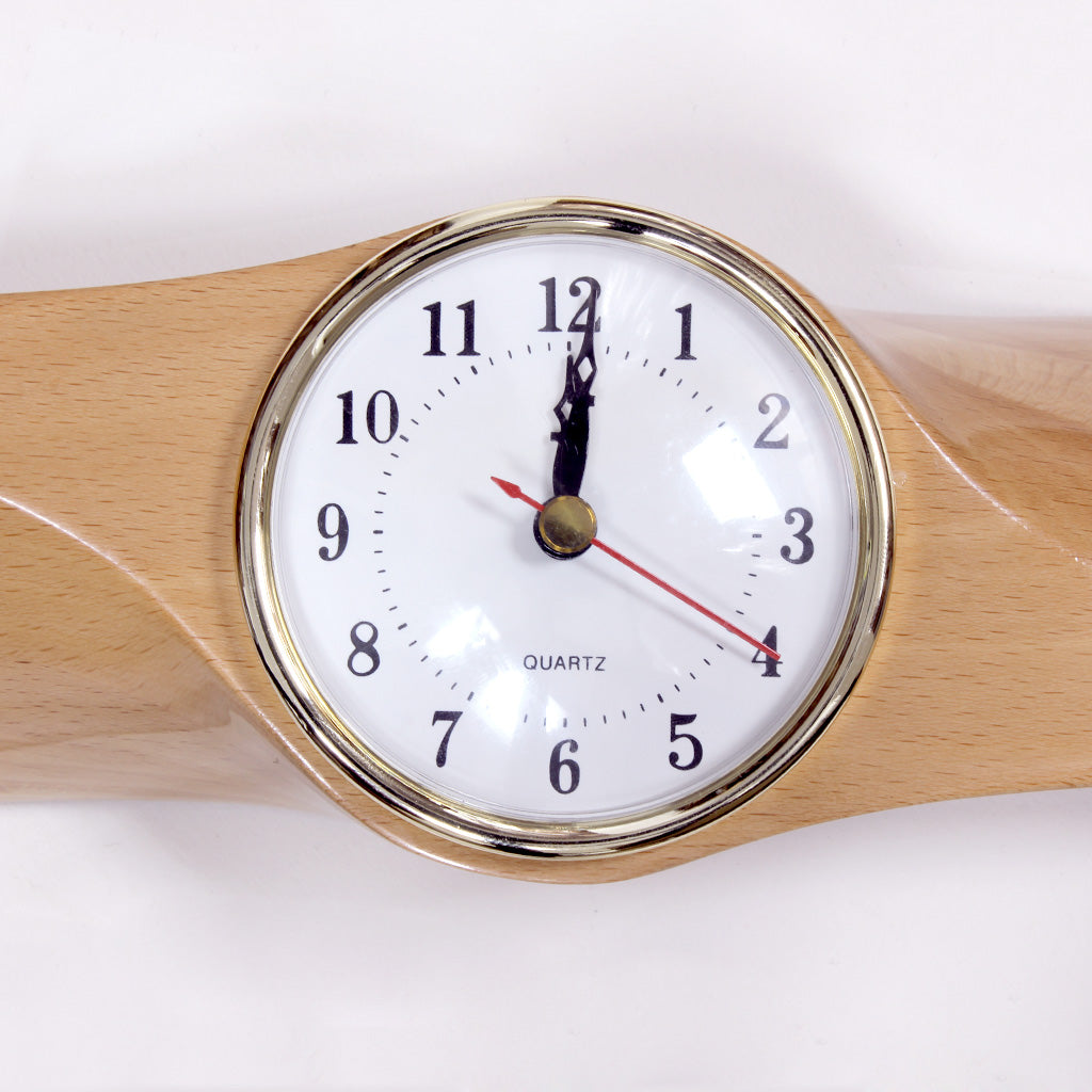 35.5 Inch Wooden Airplane Propeller Wall Clock - Beechwood