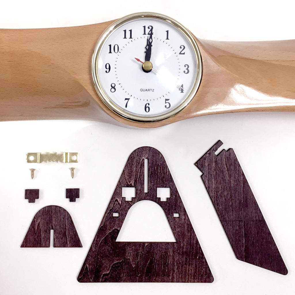 35.5 Inch Wooden Airplane Propeller Wall Clock - Beechwood