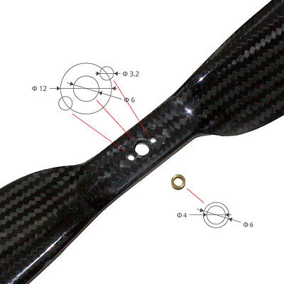 PJP-T-L 18x6.5 Precision Pair Carbon Fiber Propellers for Multicopter