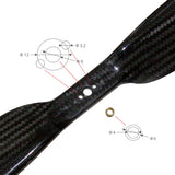 PJP-T-L 12x4.5 Precision Pair Carbon Fiber Propellers for Multicopter